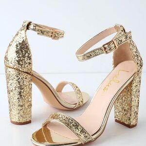 NWT LULUS Gold Heels